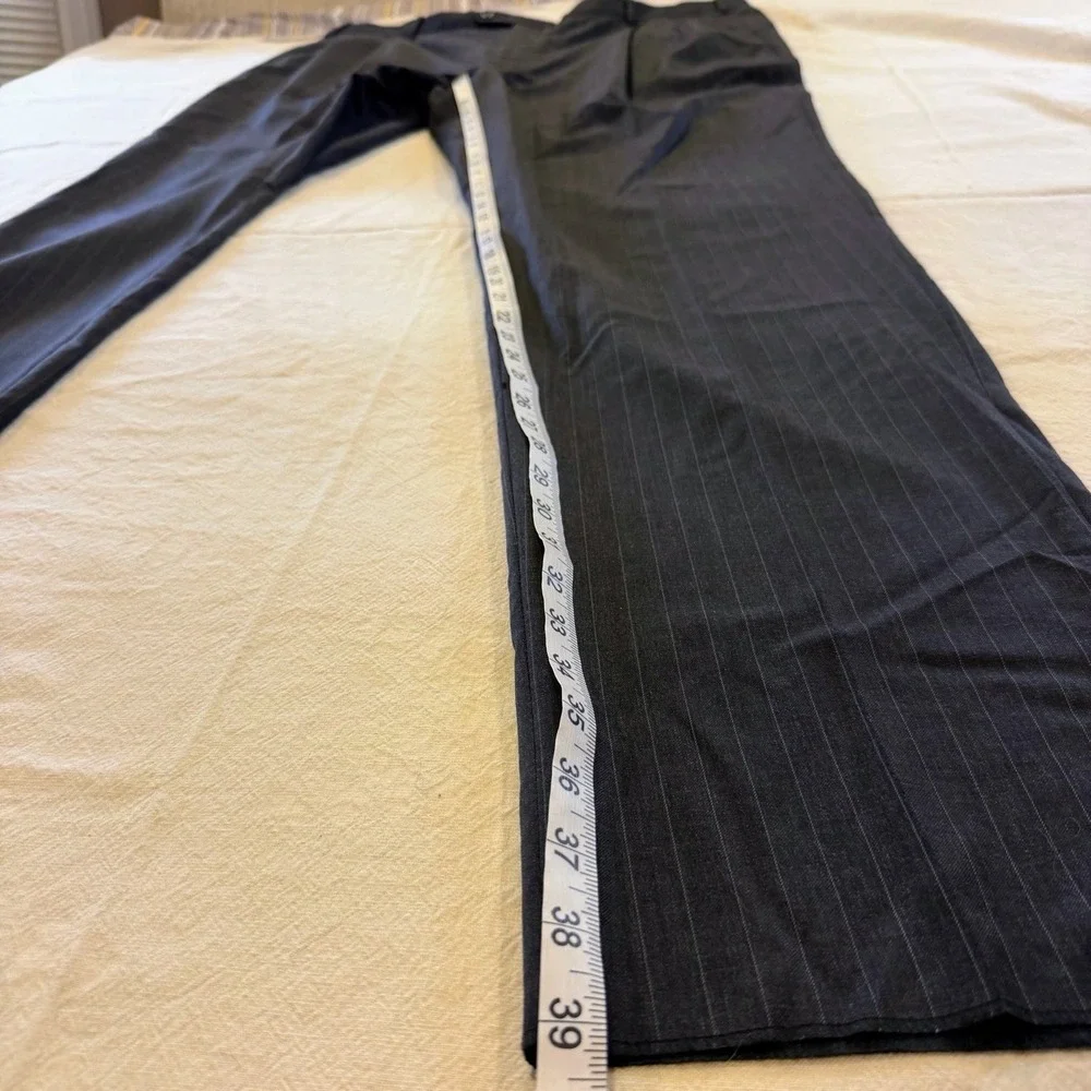 Brooks Brothers 1818 Madison Wool Dress Pants Mens 42x39 Pleated Pinstripe Italy